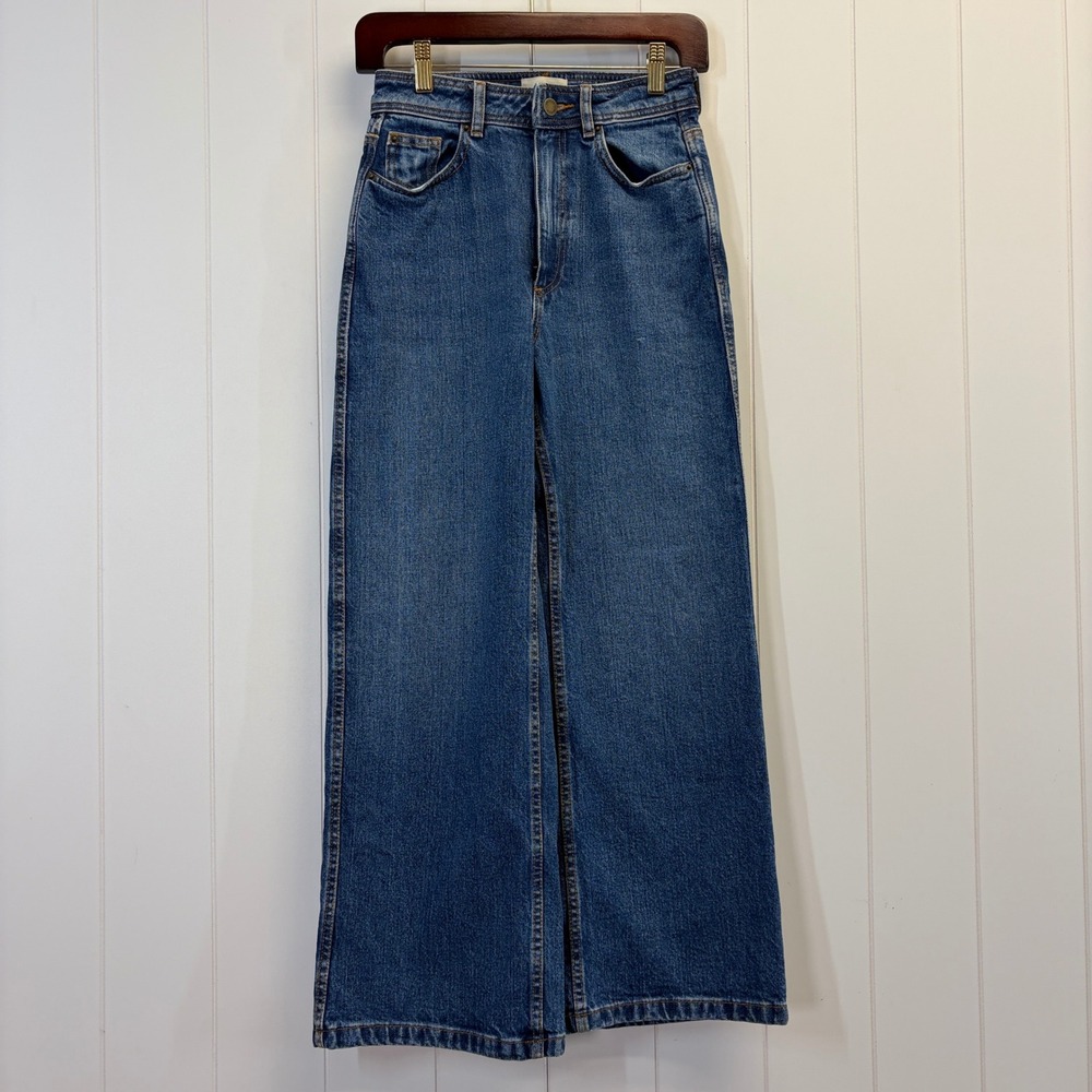 Sezane Le Crop Jean in Classic Blue Denim